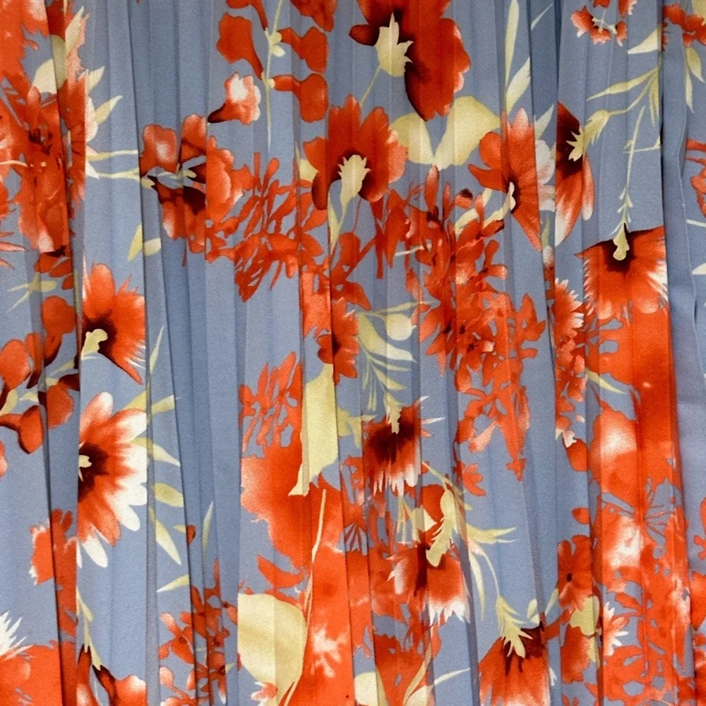 Halogen Cherry Blossom Floral Pleated Skirt M - Picture 4 of 7